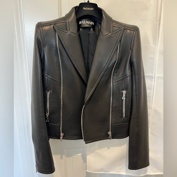BALMAIN leather jacket - Picture 1 of 8